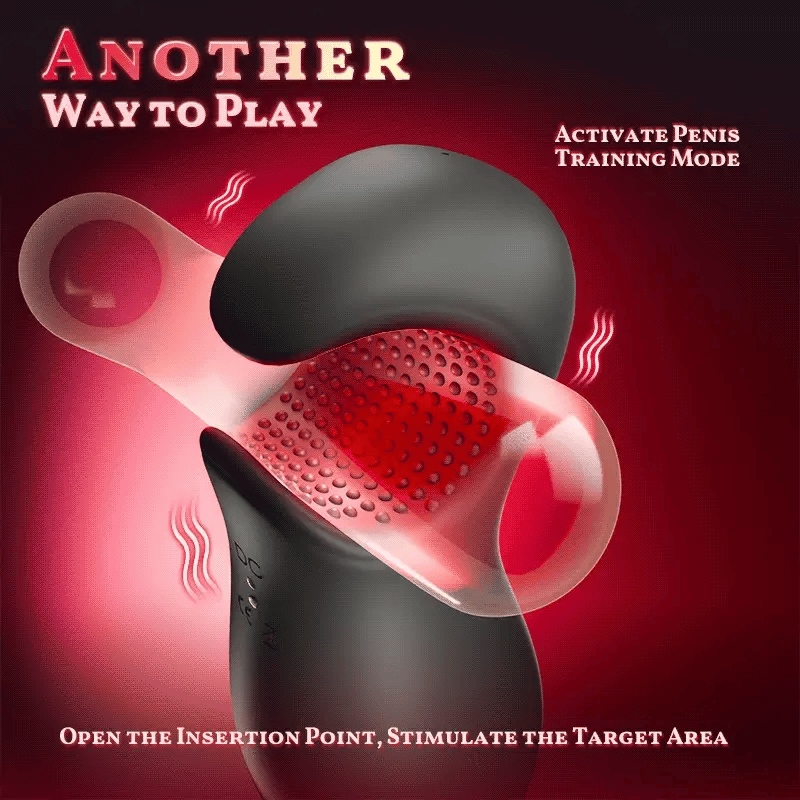 STROKER-Masturbation Cup 9 Vibrations 4 Suctions Clamping Suction Oral Simulation Male Masturbator