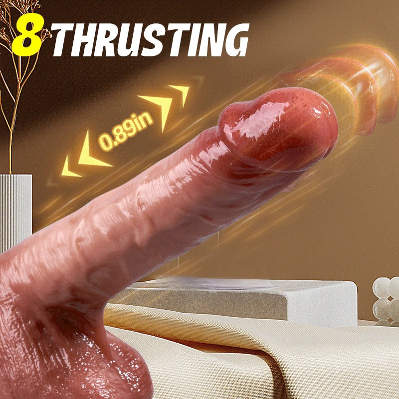 Realistic Dildo- UniFlex 8 Thrusting Heating G & P-spot Fun Dildo 7.87 in Vibrating Dildo