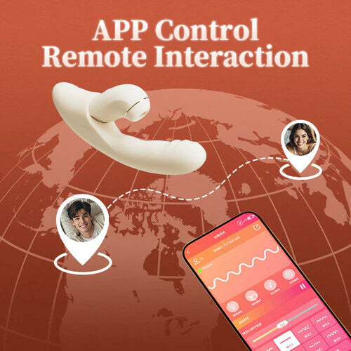 Womangift- 4 IN 1 APP Control Thrusting Sucking Heating G-spot Vibrators Detachable Stimulator Sucking Vibrator