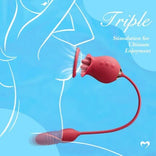 Womangift Rose 10 Tongue Licking & Thrusting Dildo Vibrator Clitoris and Nipple Stimulator