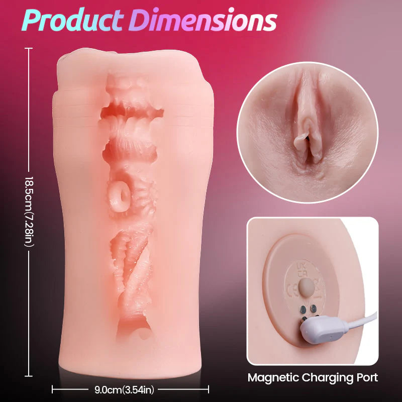 STROKER-Masturbation Cup 10 Vibrations  7 Frequencies  3 Intensities  Simulated For Male Sex Toy