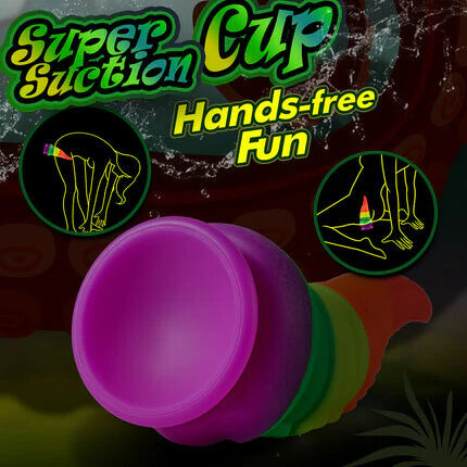 Huge Dildo 8.66 Inch Rainbow Dildo with Suction Cup