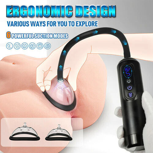 Womangift- Automatic Vacuum Nipple Pump & Vagina Pussy Pump With 5 Cups Suction Vibrator