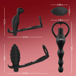 ANAL TOY- IPX7 10 Vibrating Remote Controlled Prostate Massager Set 3PCS Sex Toy