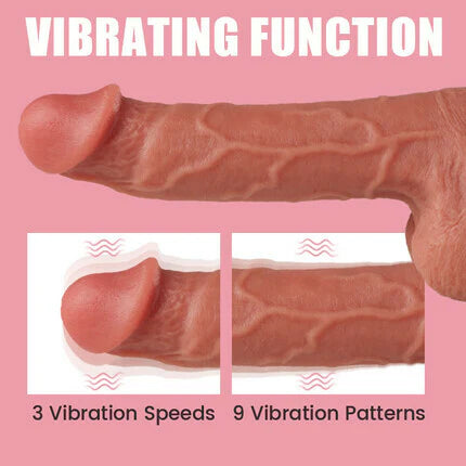 Realistic Dildo- Thrusts Vibration Dildo 8.66 Inch Vibrating Dildo
