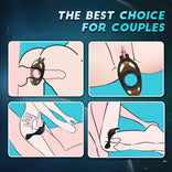 Penis Ring-Rechargeable Penis Ring Vibrator with 9 Vibration Modes Vibrating Cock Ring with Rabbit Design