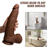 Black Dildo- Silicone Adult Sex Toys Long Brown Dildo with Suction Cup for Hands-Free Play 13.39 in