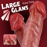 Realistic Dildo- 9.84 In Swinging & Thrusting & Heating Dildo with Large Rounded Glans Real Skin Vibrating Dildo