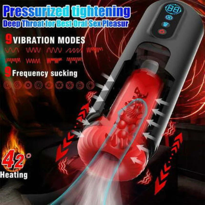STROKER- Male Masturbator 9 Telescopic Vibration Sucking Heated Aircraft Male Stroker Masturbation cup