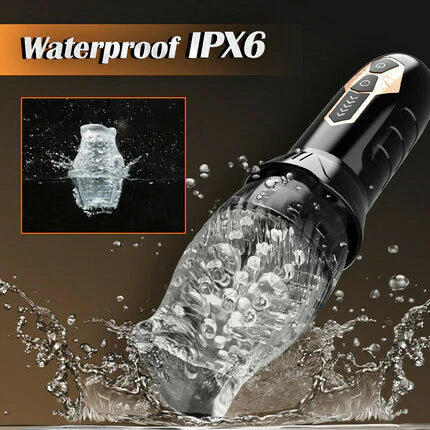 Telescopic Rotating Masturbation Cup-Male Masturbator Rotating Vibrating Masturbation Cup