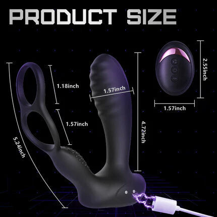 ANAL TOY-10 Vibration Modes Heating Anal Plug Double Ring