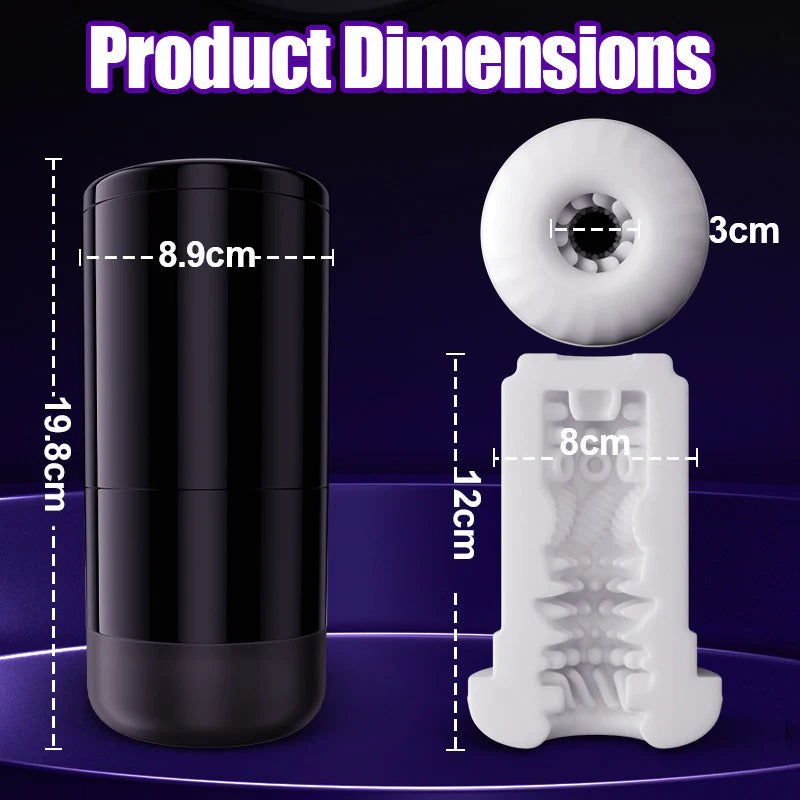 STROKER- Male Masturbator 4 in 1 Masturbator Cup  7 Thrutings & 7 Rotatings  Suction Cup Mount  Magnetic Inner Liner