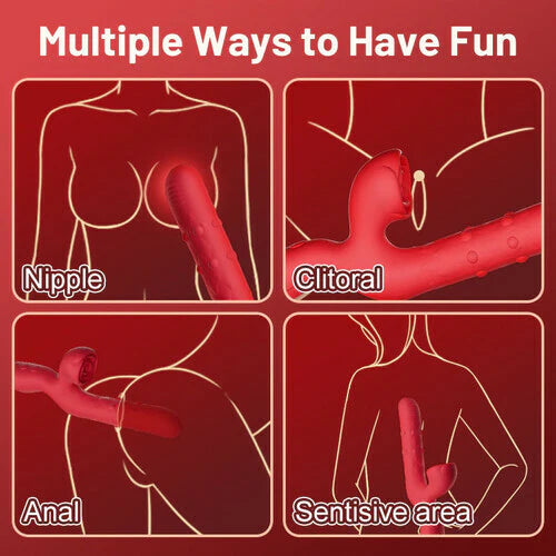 Womangift- 7 Thrusting Wiggling Rose Stimulator Vibrator G-spot Vibrator Licking Vibrator