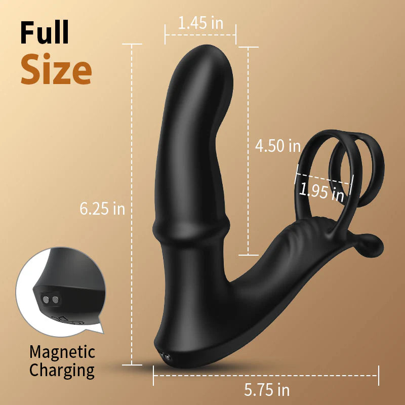ANAL TOY-10 Vibration Mode Thrusting Prostate Massager With Double Cock Rings For Man