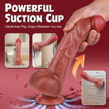Realistic Dildo- 9.84 In Swinging & Thrusting & Heating Dildo with Large Rounded Glans Real Skin Vibrating Dildo