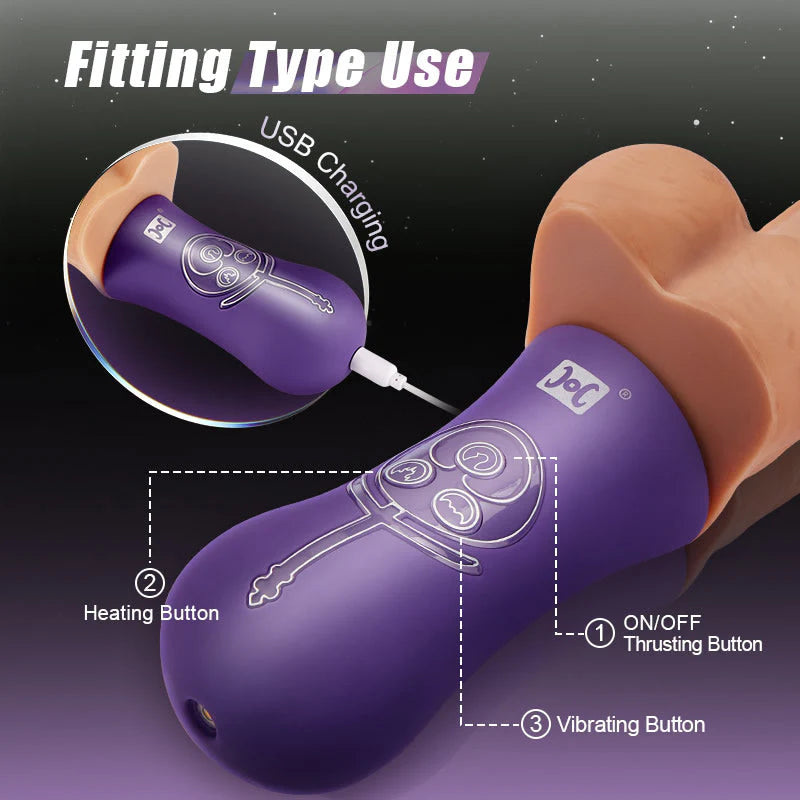 Womangift- 4-in-1 Versatile Thrusting Vibrating Heating Swing Thrusting Dildo Vibrating Dildo
