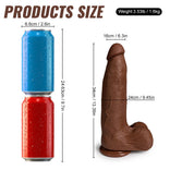 Black Dildo- Silicone Adult Sex Toys Long Brown Dildo with Suction Cup for Hands-Free Play 13.39 in