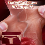 Realistic Dildo-Thicker & Longer Extender for Endurance Dual Motor Tongue & Glans Vibrating Penis Sleeve