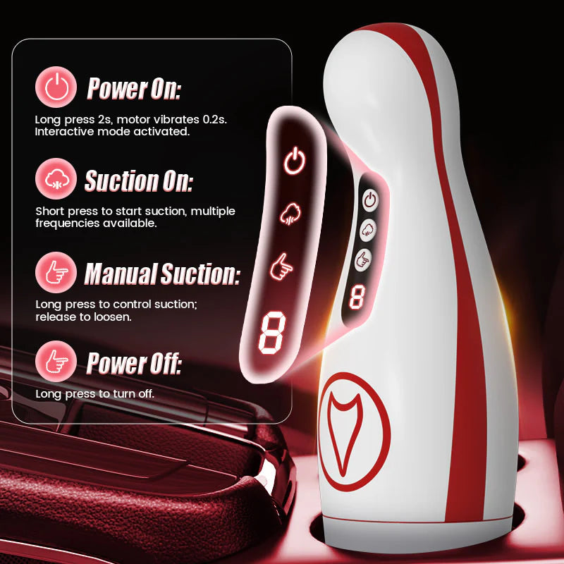 STROKER- Masturbation Cup 7 Suction Vibrations Voice Moans Masturbator Immersive Interaction Stroker Male Masturbator