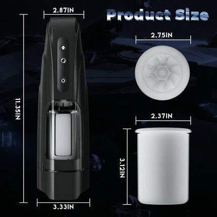 STROKER-  Male Masturbator 10 Thrusting Rotating Black Wing-like