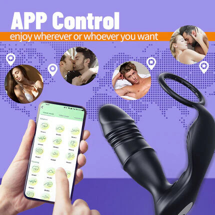 ANAL TOY-9 Vibrating Modes Telescopic Vibration APP Control Prostate Massager For Man