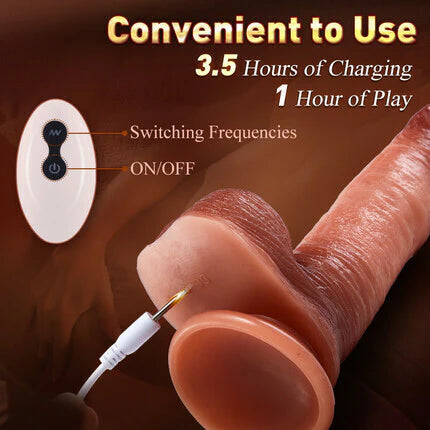 Realistic Dildo- Snapping Jerking Dildo 8.07 inches Vibrating Dildo