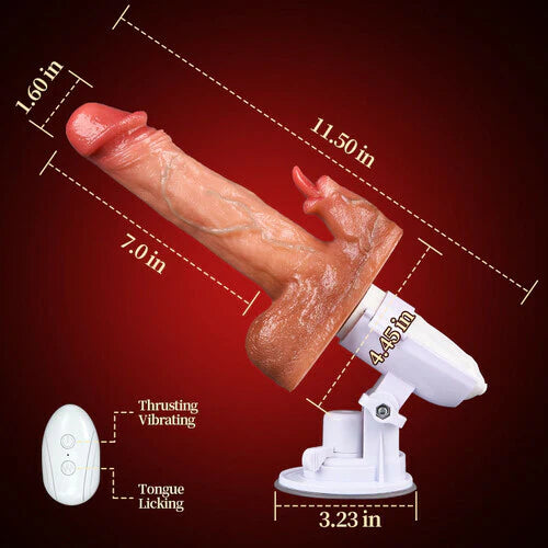 Dildo Machine- Sex Machine 90° Automatic Adjustable 8 Thrusting & Vibrating & Licking Dildos Vibrator