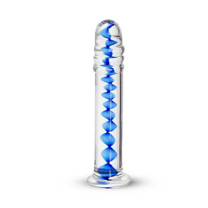 Womangift Frozen Sapphire Spiral Glass Dildo 6.18 Inch for woman sex toy