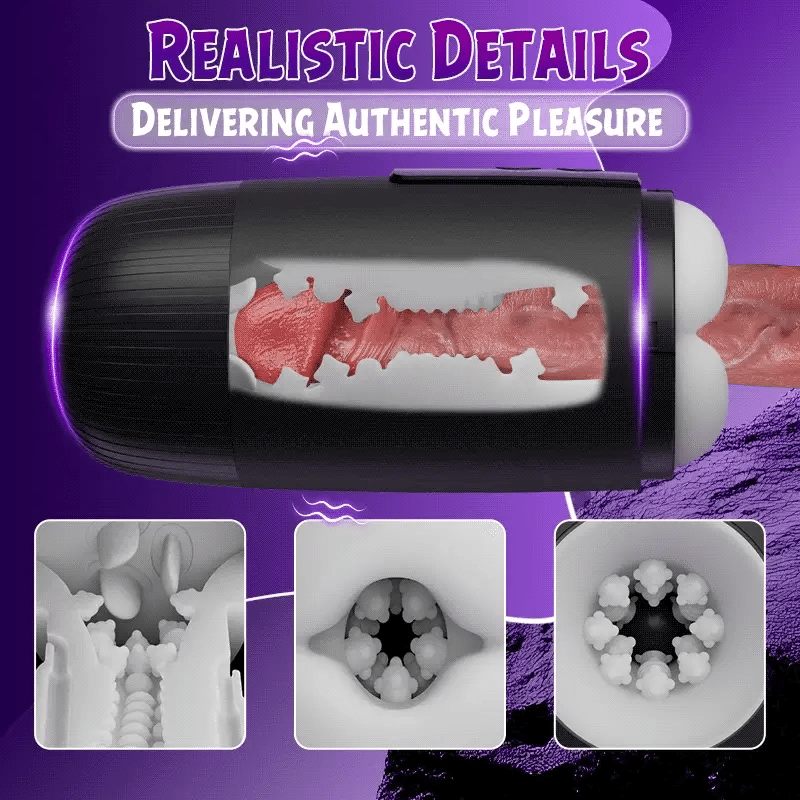 STROKER-Male Masturbator 8 Slap Tongue-Lick Male Masturbation with 2 Motors Vibration Masturbators Cup