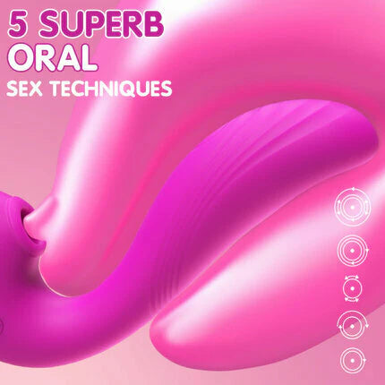 Womangift- Sucking Vibrator TRIPLE AROUSAL Clitoral Sucking 5 Licking 10 Vibrating Vibrator