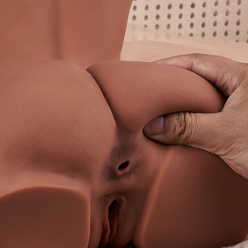 SEX DOLL- No Function 11.55 lbs Brown Realistic TPE Sex Doll, Playable Breasts & Textured Dual Entry Lifelike Doll Masturbator Sex Torso  For Man