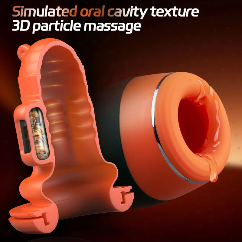 STROKER- Simulates Oral Cavity Temperature Vibration and Telescopic 2-1 Male Masturbator Cup
