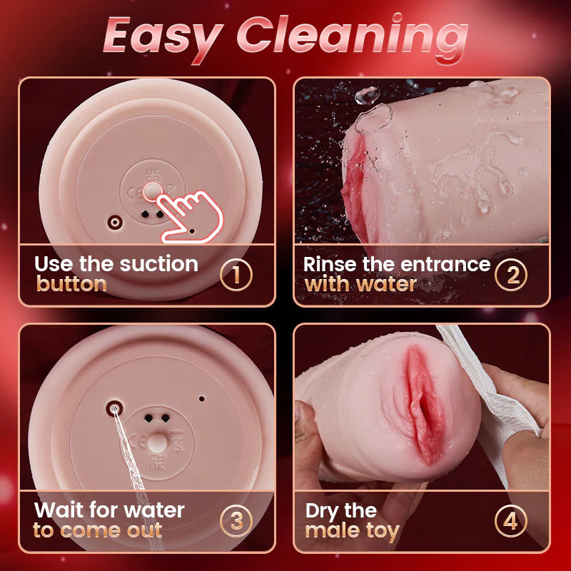 STROKER-Male Masturbator Realistic Vagina Sucking Vibrating Male Stroker Masturbator Cup