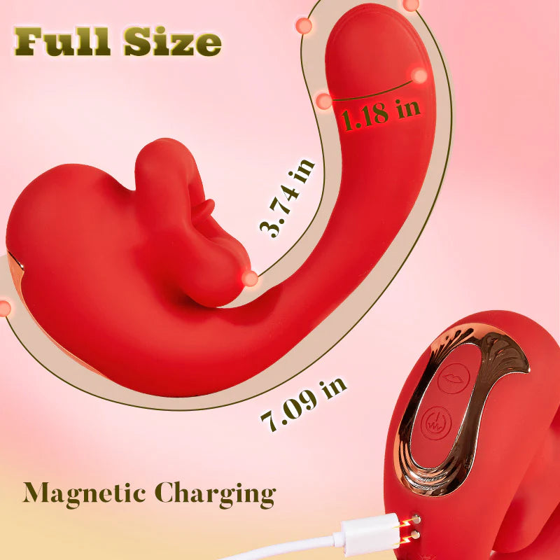 Womangift- Tongue Licking Vibrator with 10 Biting Clitoral Stimulators G-spot Vibrator