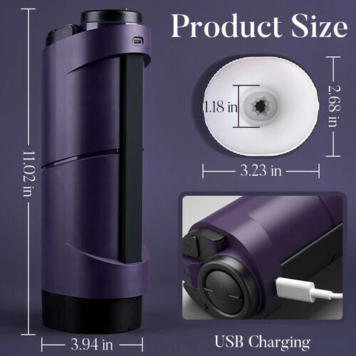 STROKER- Male Masturbator Purple Driver 7 Thrusting Stable Belt Design Male Stroker Masturbator Adult Toy