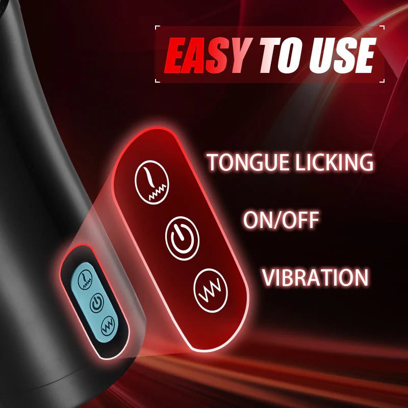 STROKER-Masturbators Cup Classic 10 Tongue Licking 10 Vibrating Male Masturbator