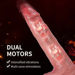 Thrusting Dildo- Realistic Dildo Designed for Beginners Silicone Heating Thrusting Automatic In & Out Dildo