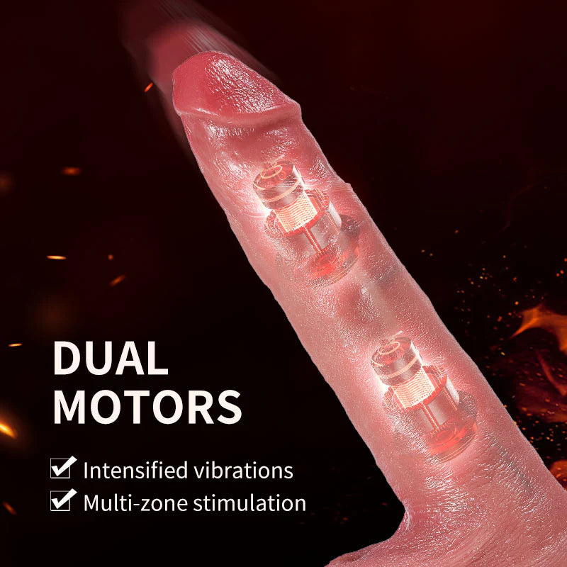 Thrusting Dildo- Realistic Dildo Designed for Beginners Silicone Heating Thrusting Automatic In & Out Dildo