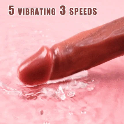 Realistic Dildo- 5 Beads Rotating Swing 8 Vibrating Dildo 9.17 Inch Vibrating Dildo