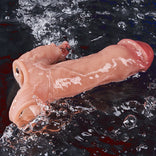 Realistic Dildo- Penis Sleeve Extender Enlarger Vibrating Cock Ring 8 Modes For Men Couples Vibrating Dildo