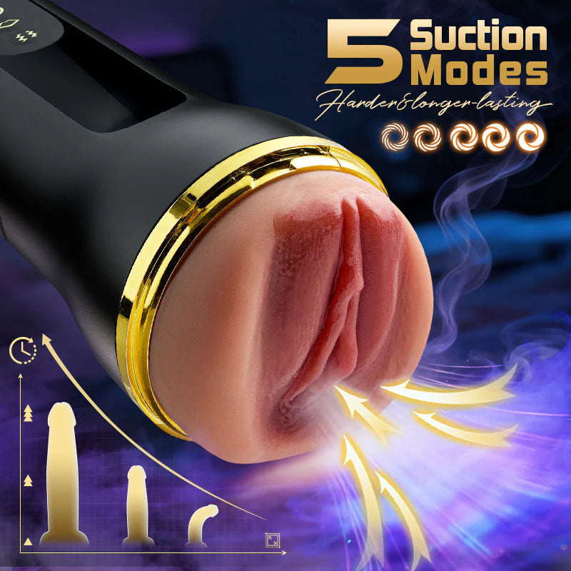 STROKER- Masturbators Cup 10 Vibrating Sucking Deep Throat Male Stroker Male Masturbator