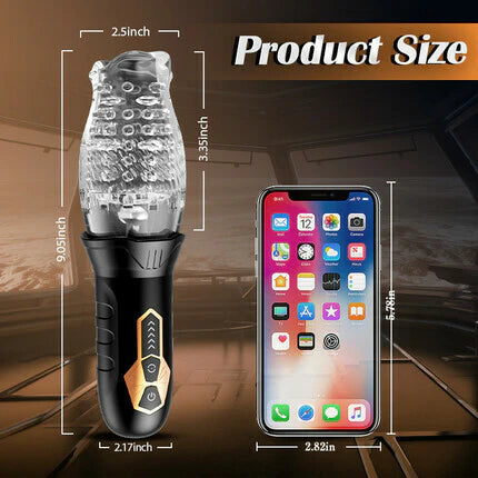 Telescopic Rotating Masturbation Cup-Male Masturbator Rotating Vibrating Masturbation Cup