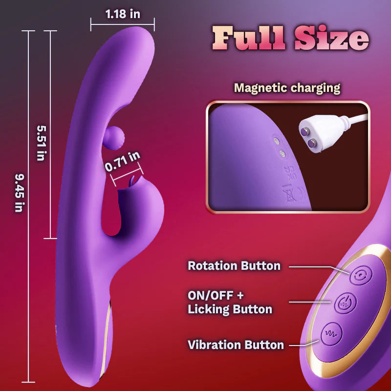 Womangift- Licking Vibrator Tongue Licking Clitoral Stimulator Vibrator With 360° Rotation Rubbing Ball Adult Toys