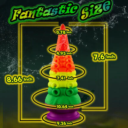 Huge Dildo 8.66 Inch Rainbow Dildo with Suction Cup