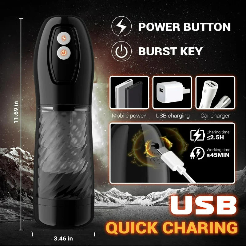 STROKER-9 Thrusting & Rotating Masturbator Adult Sex Toys For Men Masturbation cup