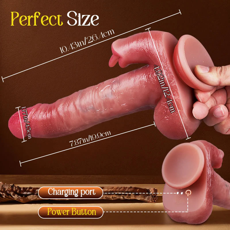 Realistic Dildo-10.43 In Longer Licking Heating Thrusting Swinging Lifelike Dildo