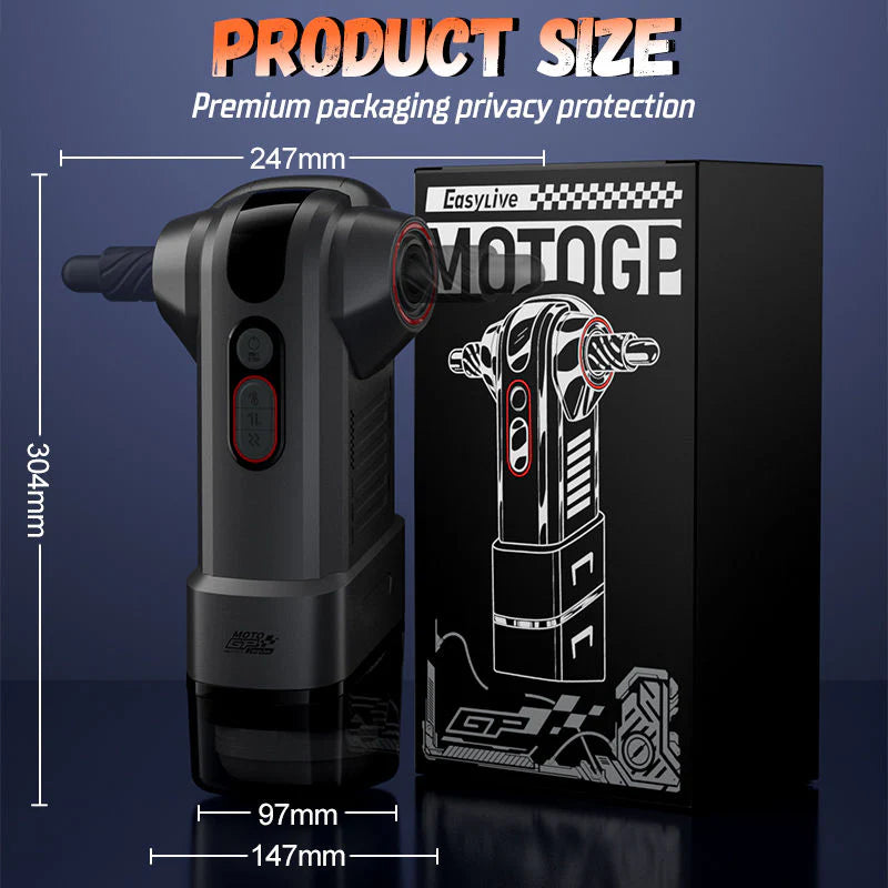 STROKER-Motopulse - 2 heating modes, 9-frequency telescopic vibration, Handle adjustment, male masturbator