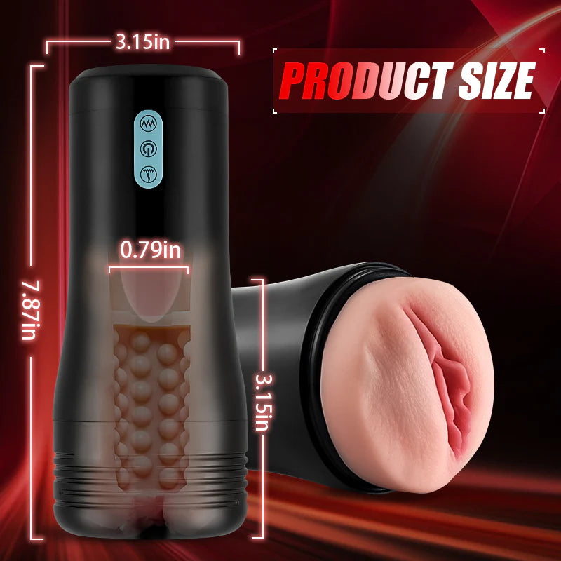STROKER-Masturbators Cup Classic 10 Tongue Licking 10 Vibrating Male Masturbator
