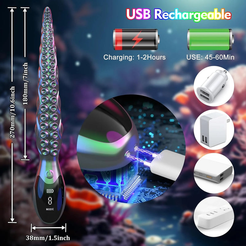 Womangift- Octopus Tentacle Clitoral Lifelike Monster Vibrating Dildos Sex Toy For Woman