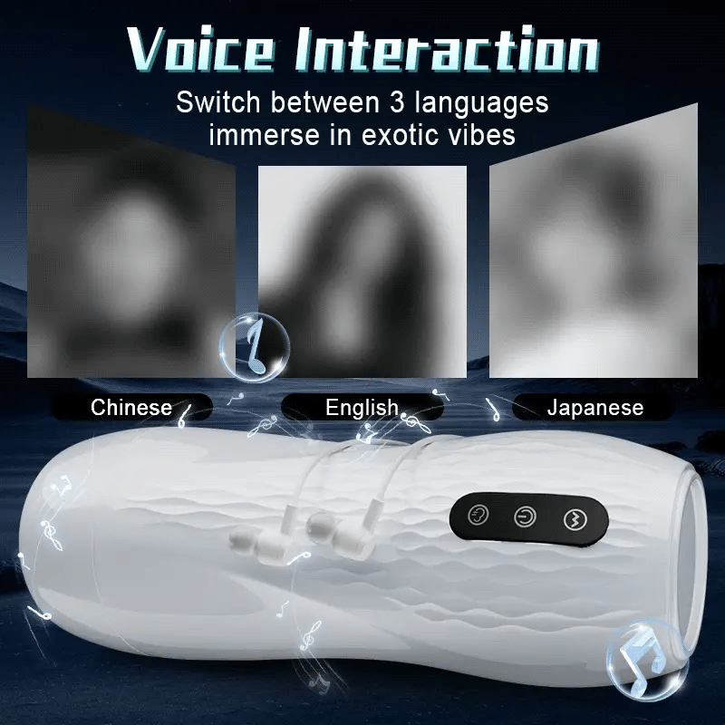 STROKER-Male Masturbator Language Voice Male Stroker Masturbator With Heated Base, 5 Suction 10 Vibration Masturbators Cup